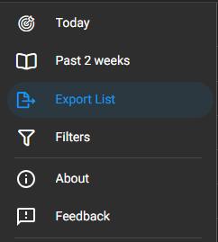 The NPI Scout side navigation with the Export List option highlighted.